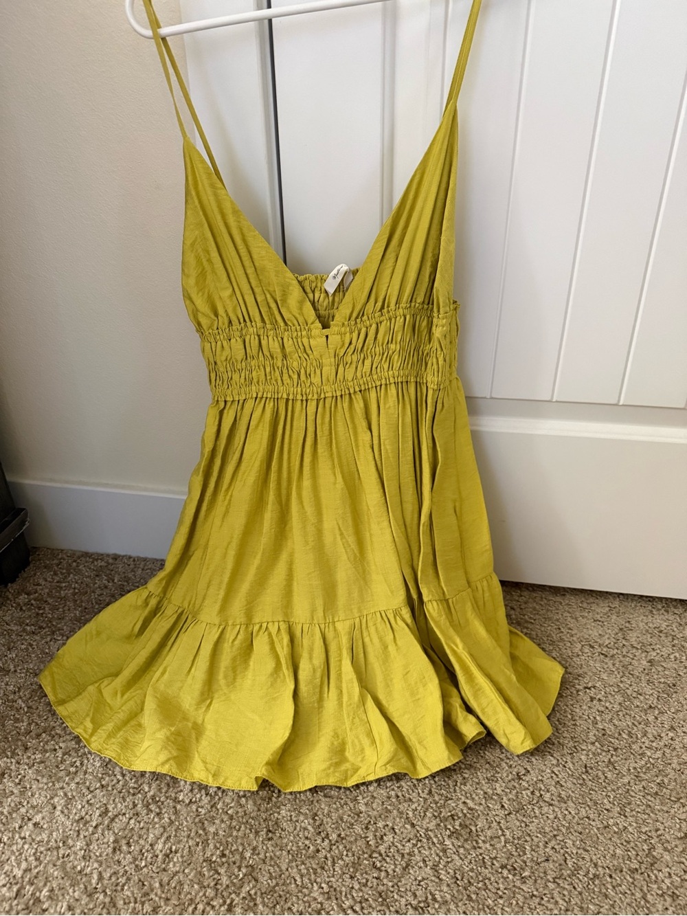 Mustard Seed Yellow Tiered Smocked Sundress